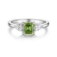 Ascher Cut Emerald & Diamond Ring