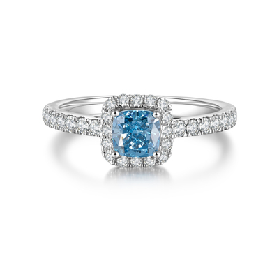 Cushion Sapphire Halo Ring (1.05ct)