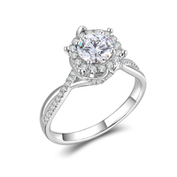 Twisted Brilliance Ring | PT950 Platinum with 0.267ct Halo Diamonds