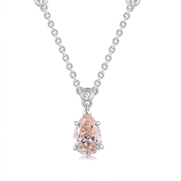 Elegant Pear-Cut Fancy Pink Lab-Grown Diamond Pendant, VS Clarity, 18K White Gold