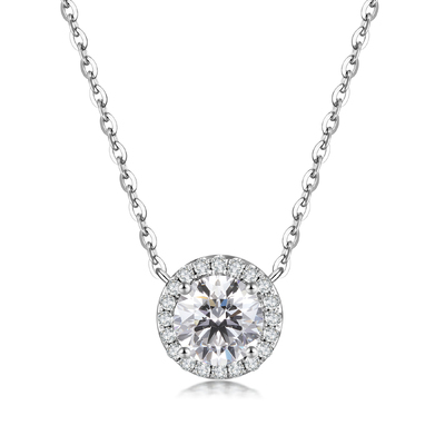 Pure Brilliance: 1.2Ct Round Diamond Pendant in Platinum