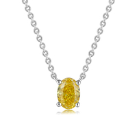Oval Fancy Vivid Yellow Diamond Pendant