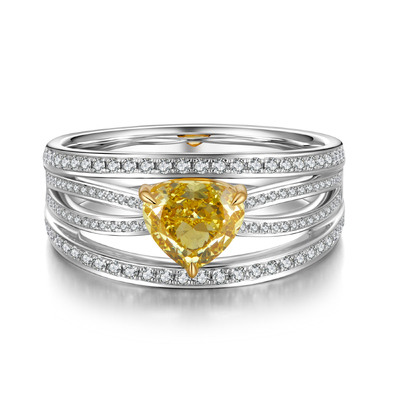 Unique Heart Cut Yellow Diamond Ring