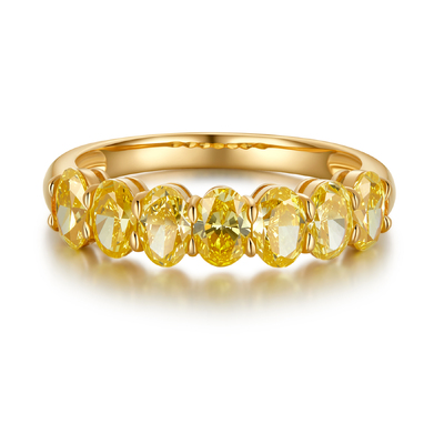 Luxurious Oval Yellow Diamond Band
