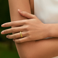 1.76Ct Oval Yellow Diamond Band | VS Clarity | 18K Yellow Gold