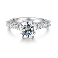 PT950 Platinum Diamond Ring with Lace-Patterned Band & Round Brilliant Center