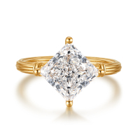 18K Gold Roman Column Princess Cut Diamond Ring | 3.22ct. tw. | VS Clarity