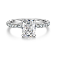 18K White Gold Cushion Cut Ring 